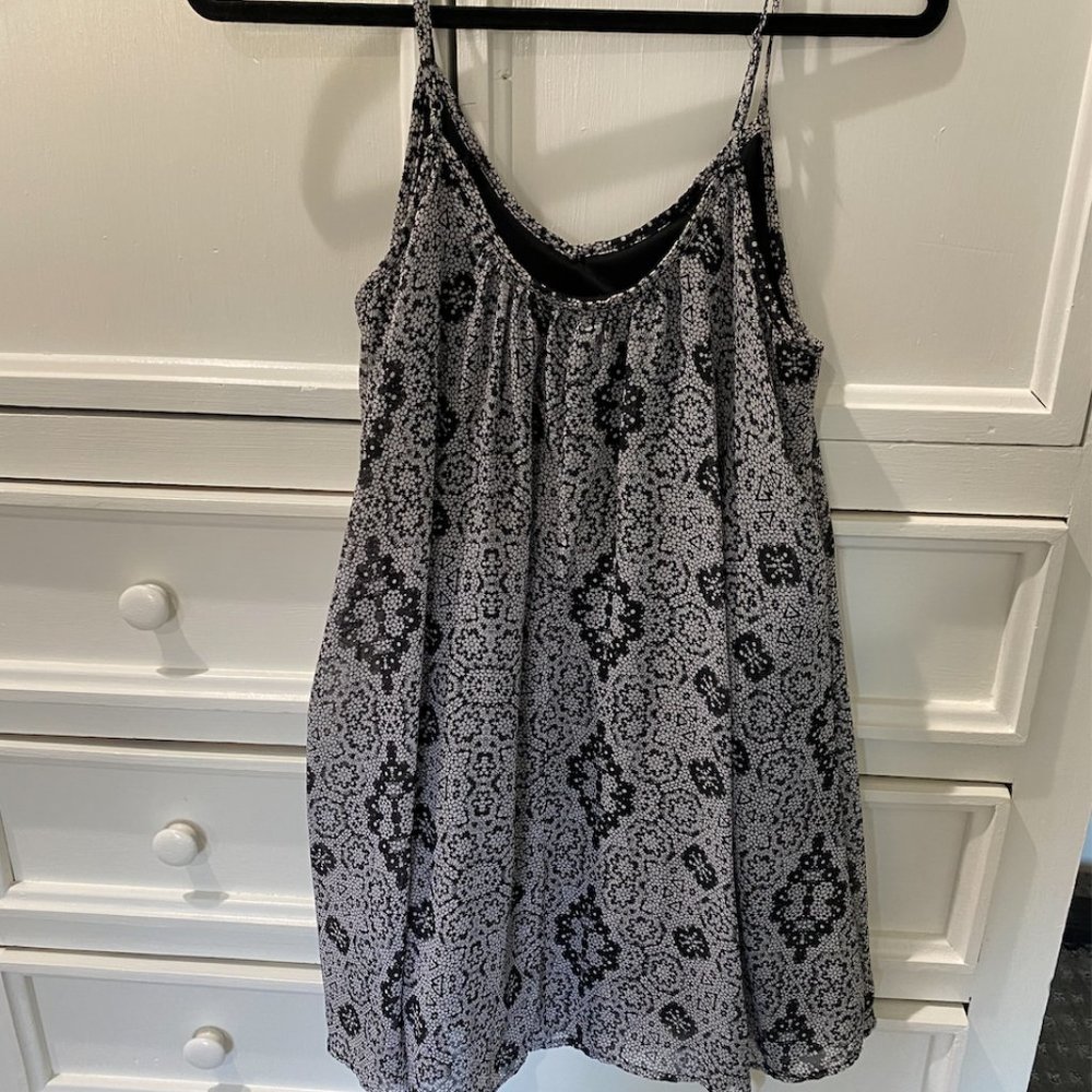 Floral Black and White Sun Dress